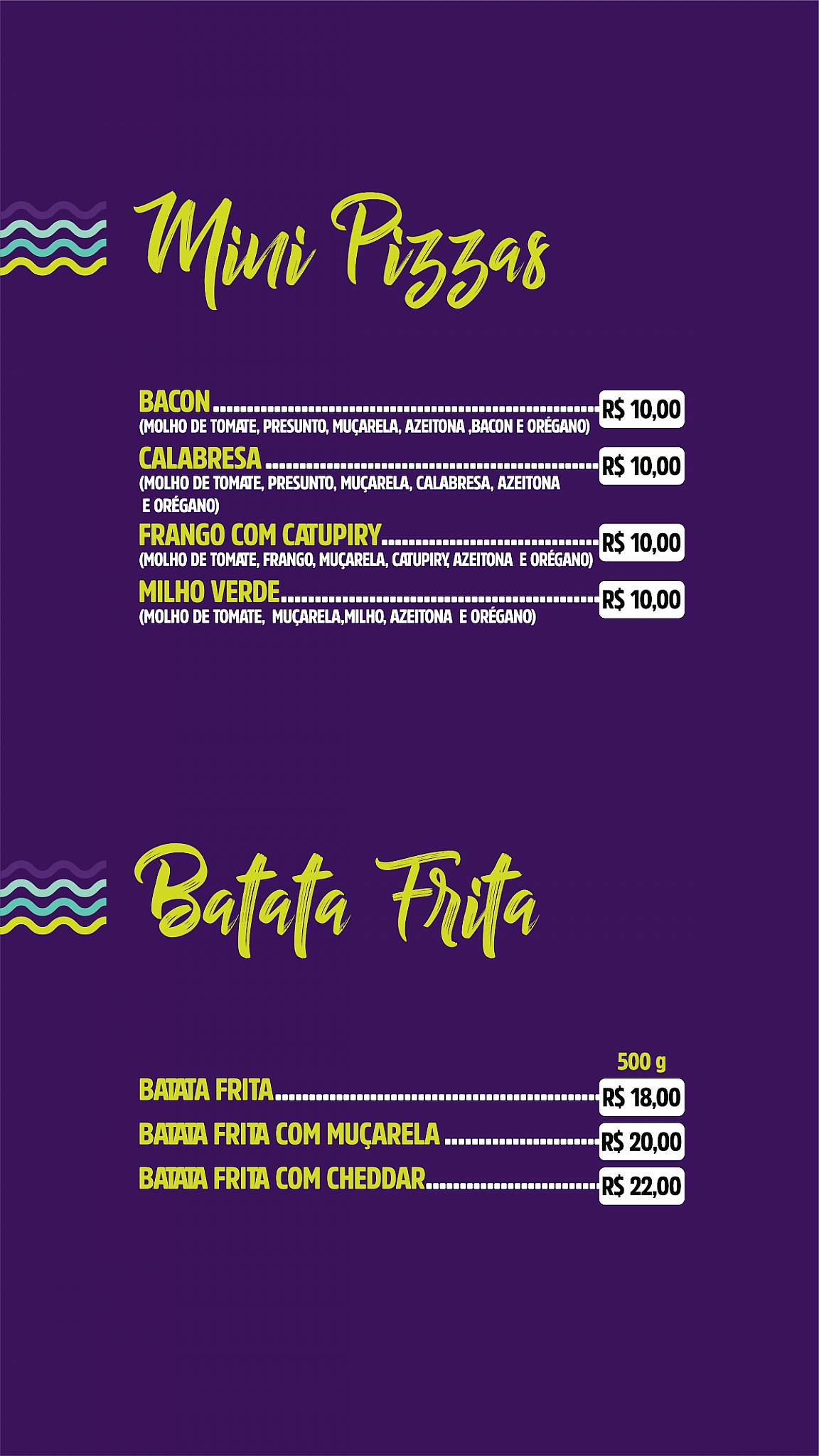 Duda Açaí cardápio