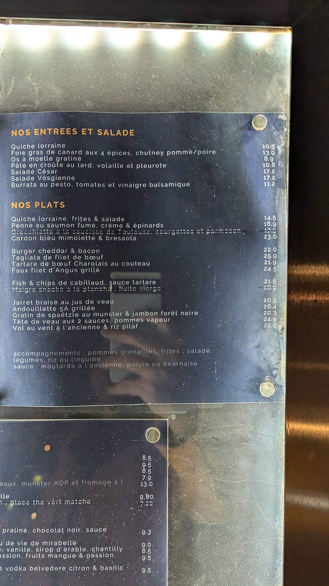 Menu de L' Enfin - bistrot & cuisine sympathique