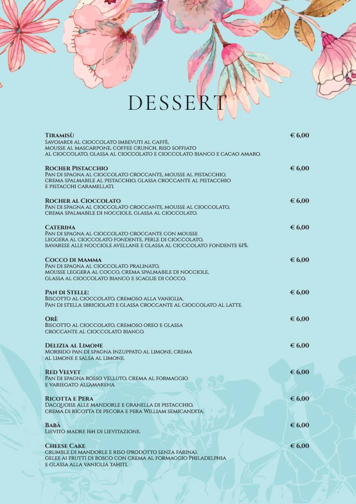 Menu di Enjoy Vomero 