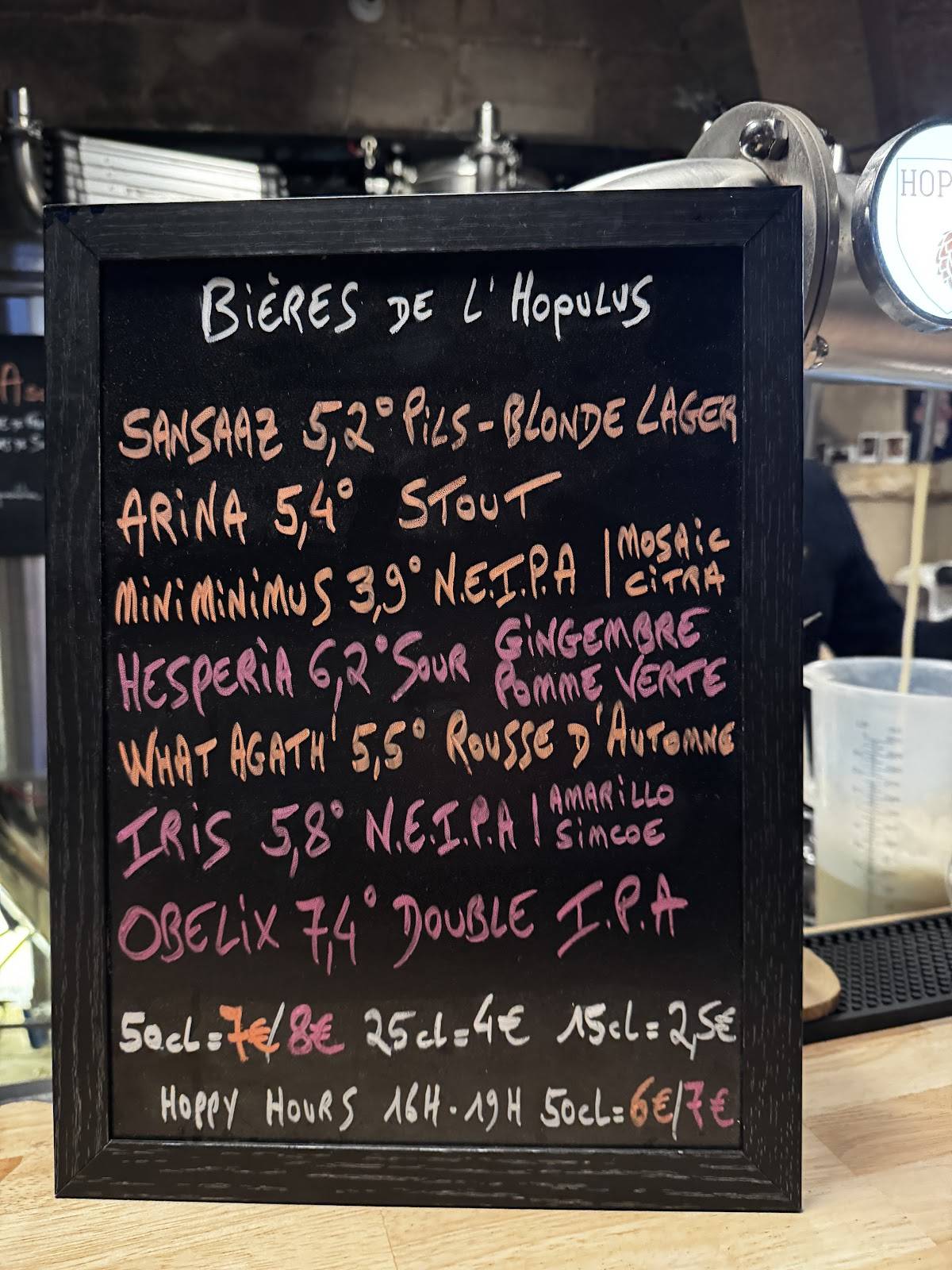 Menu de Hopulus Brewpub