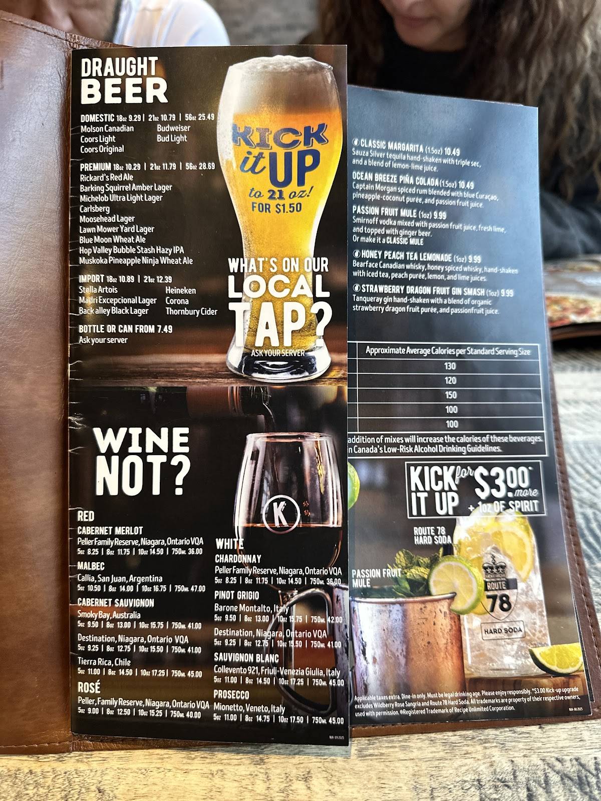 Menu de Kelseys Original Roadhouse Niagara Falls
