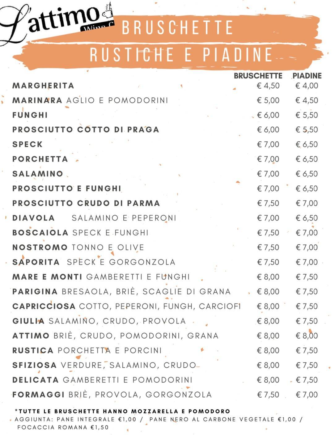Menu di L'attimo 