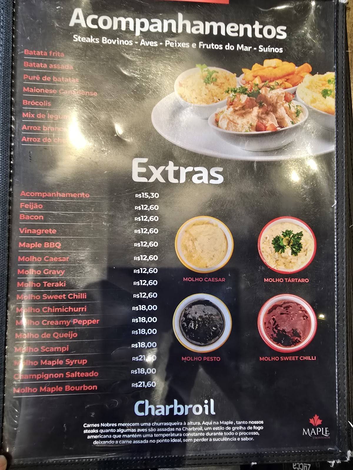 Maple Steakhouse cardápio