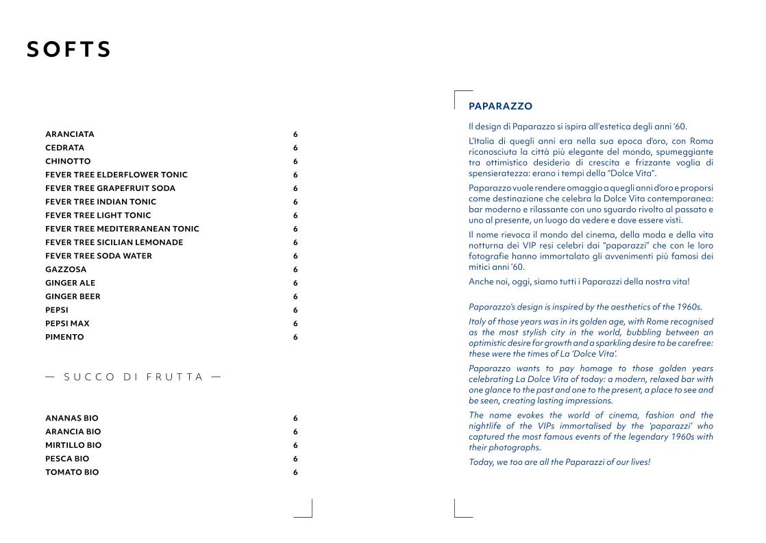 Menu di Paparazzo Bar & Rooftop 