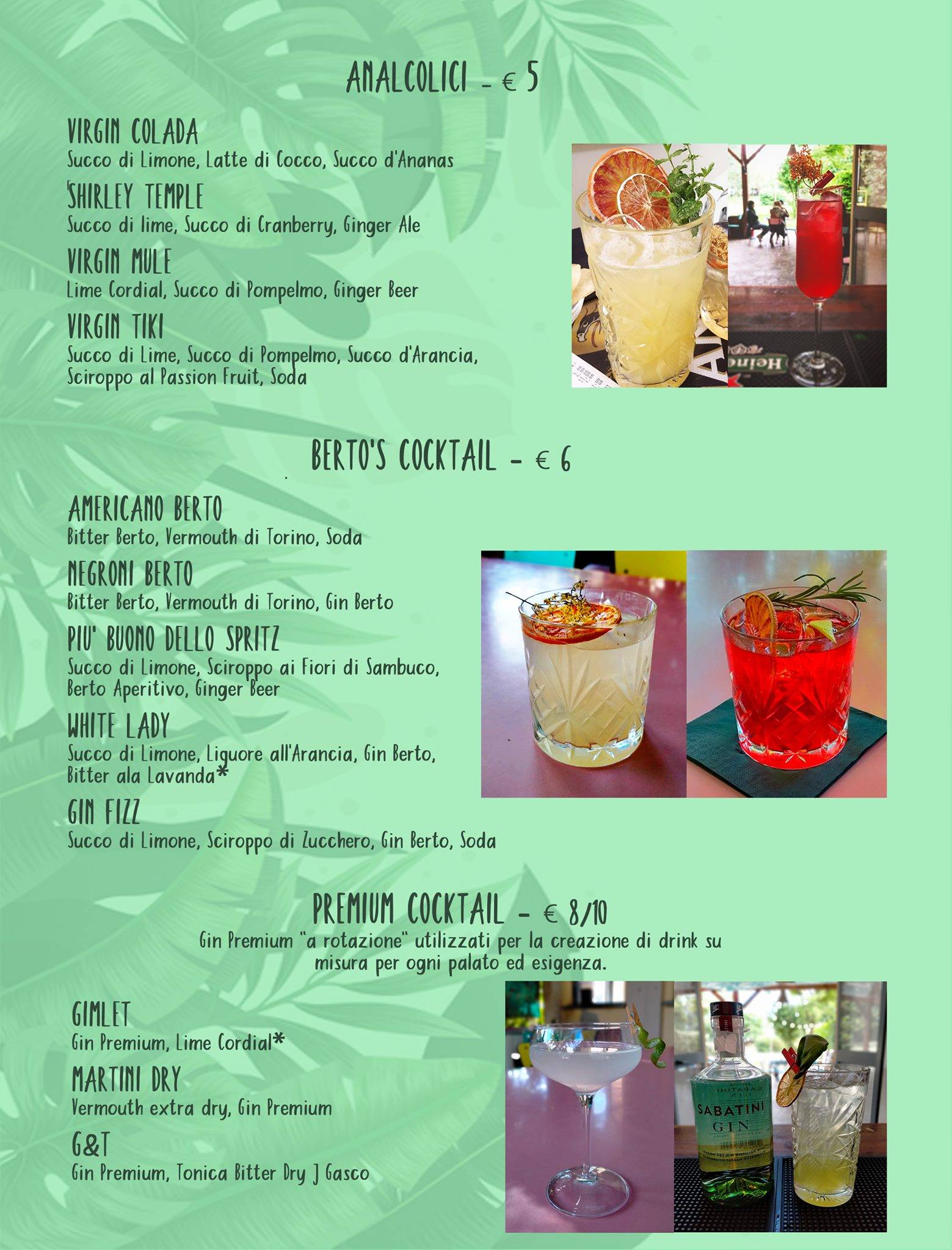 Menu di Bar Parco 
