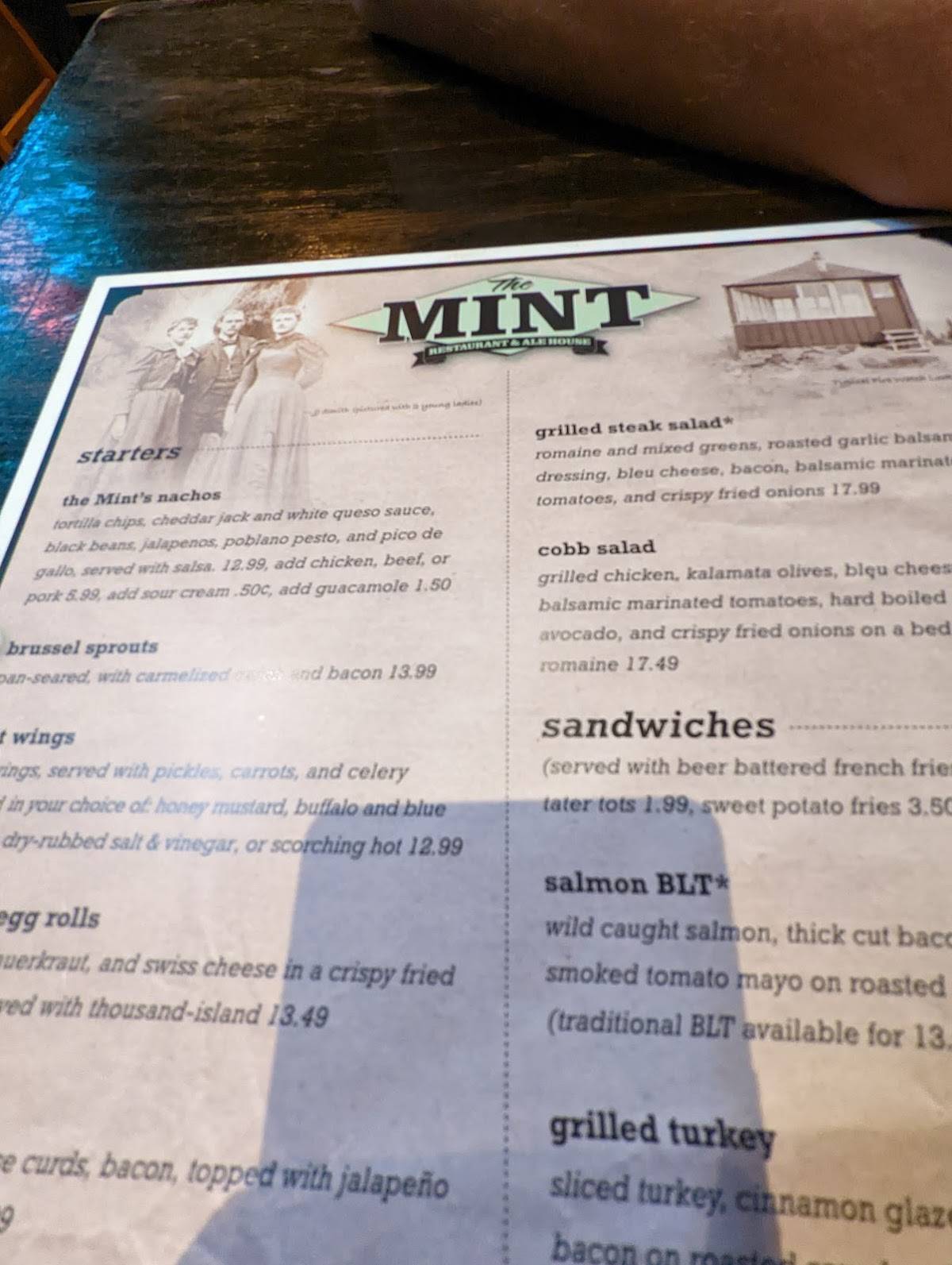 Menu at The Historic Mint Restaurant & Alehouse, Enumclaw