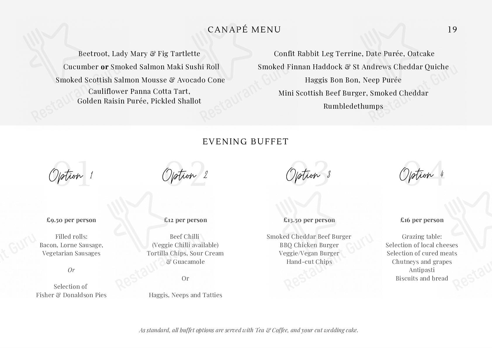 Menu at The Steadings pub & bar, Kirkcaldy