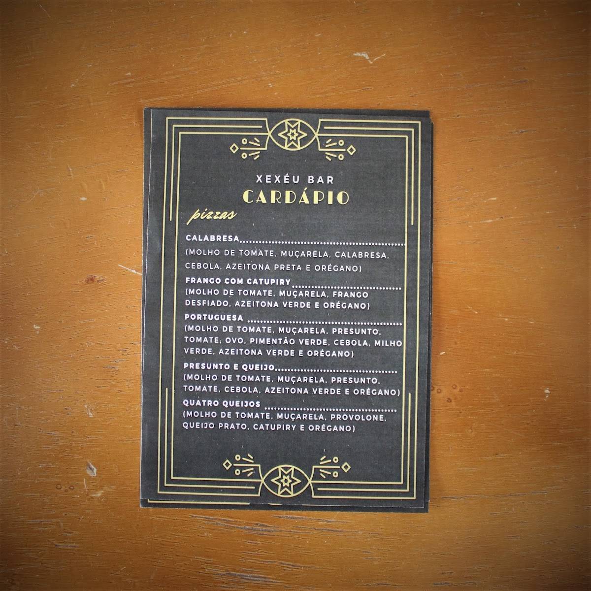 Xexéu Bar cardápio