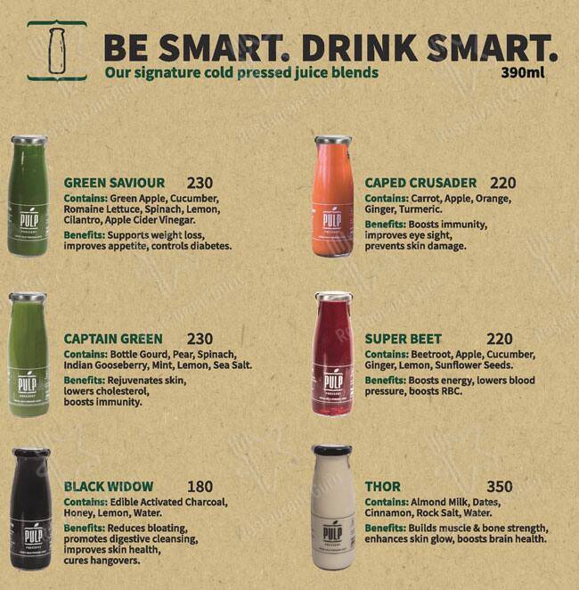 Pulp Pressery menu