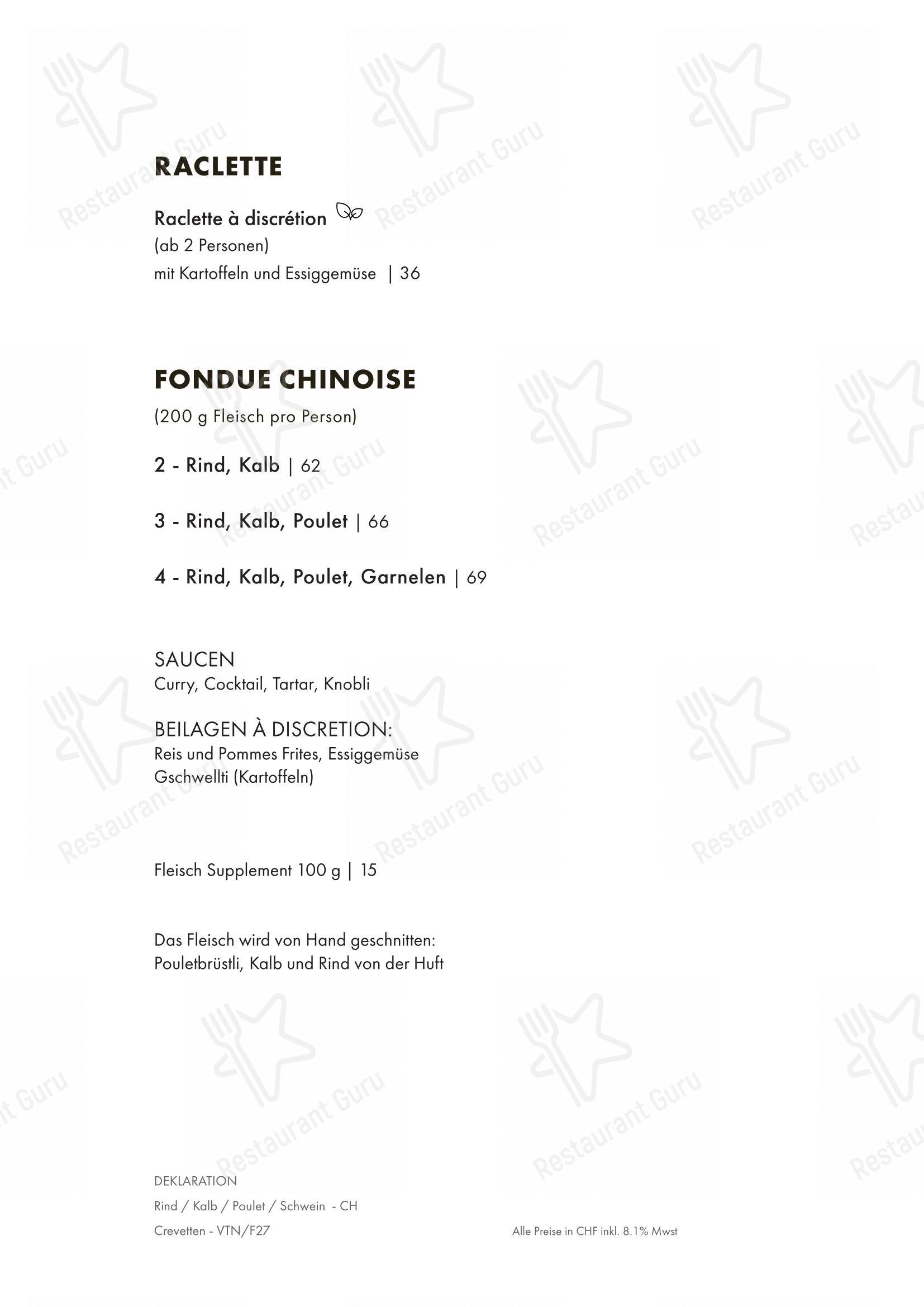 Pulsa Fonduestube in Davos - Коктейльная карта