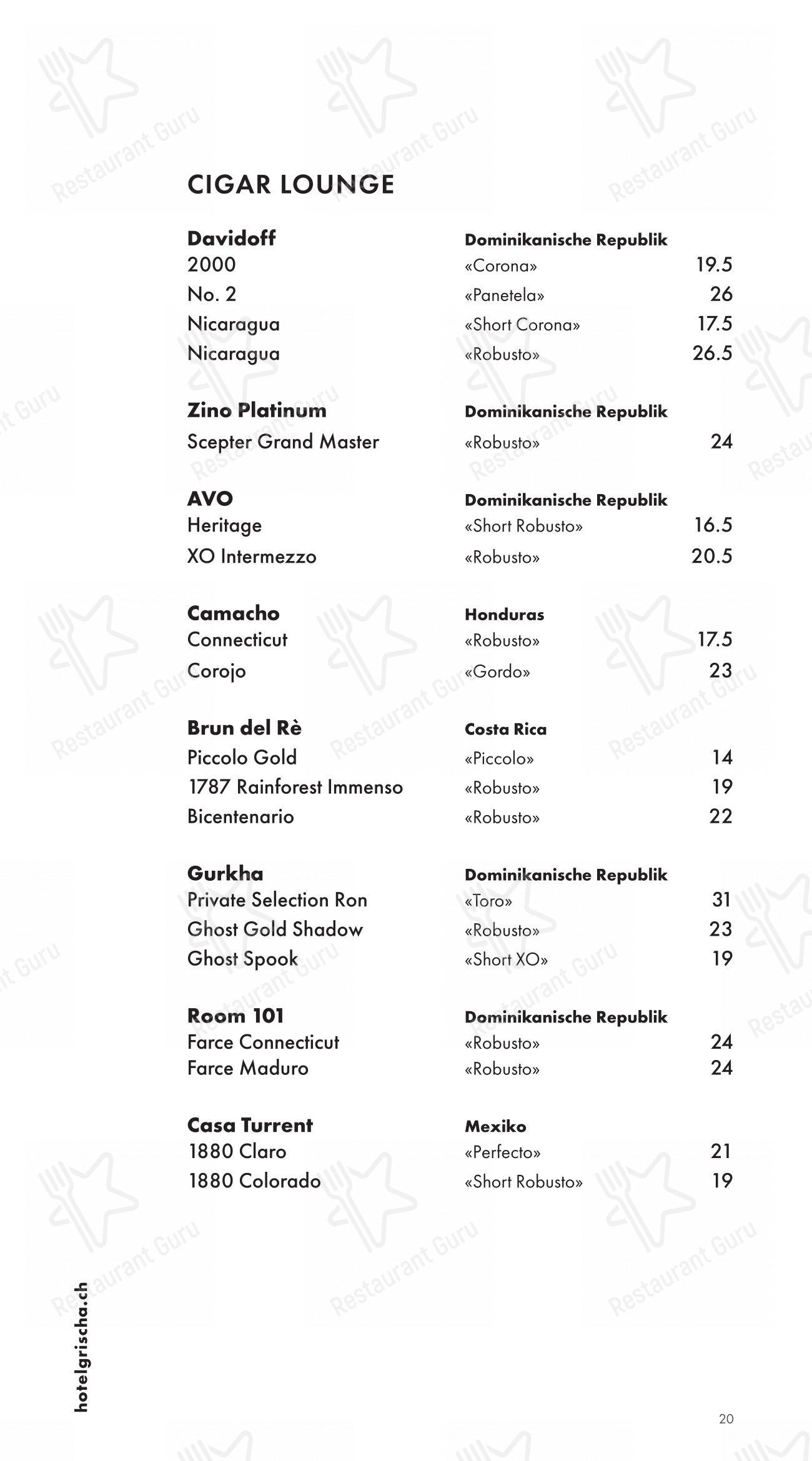 Pulsa Fonduestube in Davos - Menu