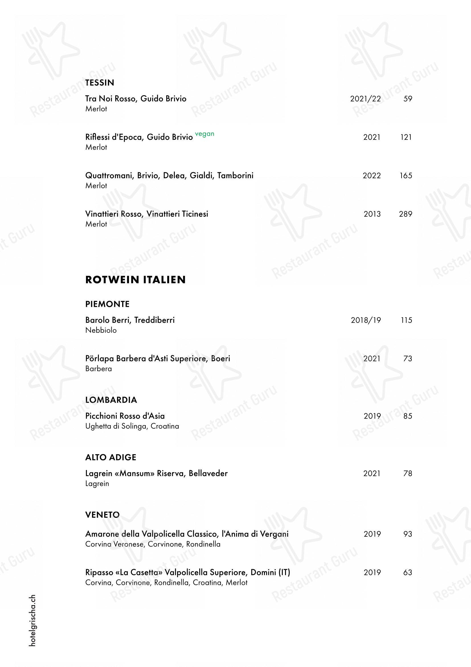 Menu di Pulsa Fonduestube - Menu bar