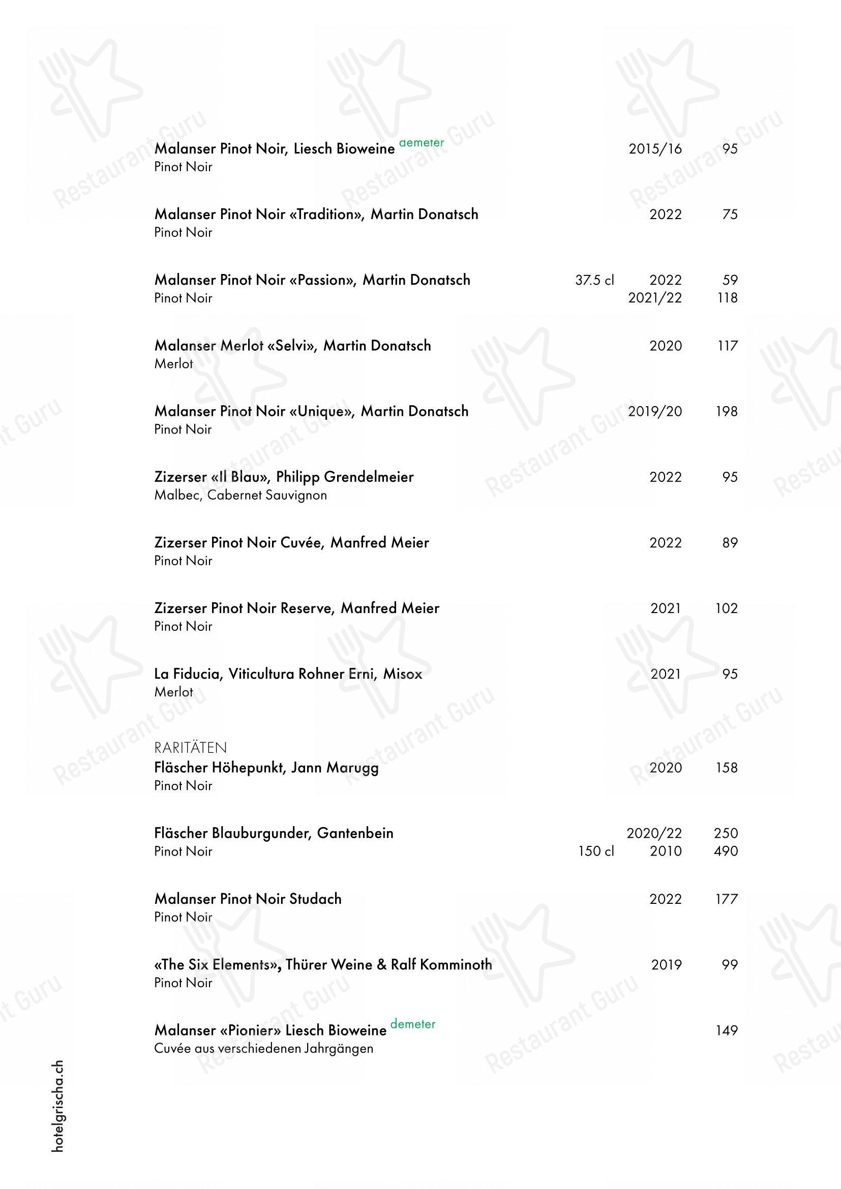 Menu bar per Pulsa Fonduestube in Davos