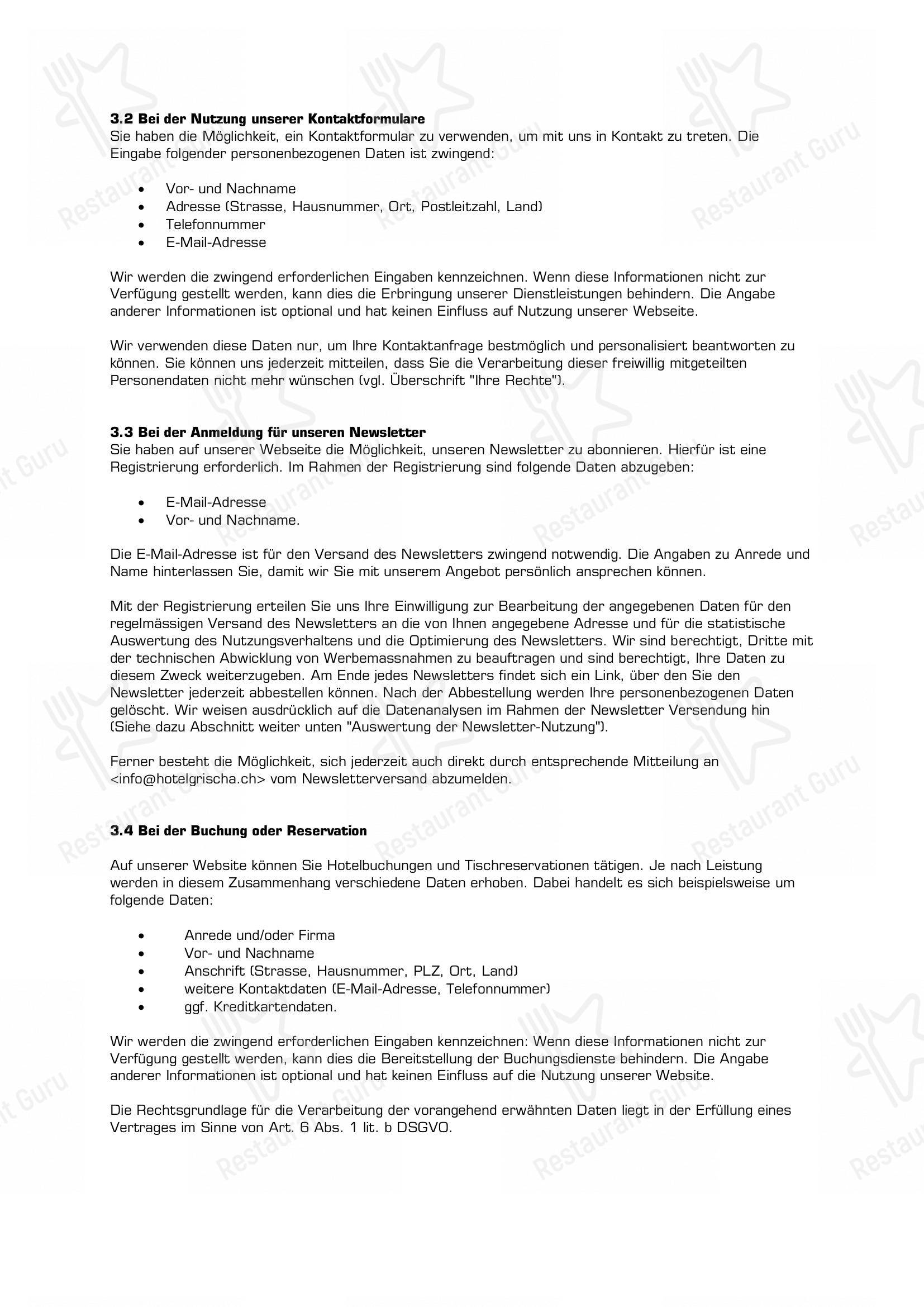 菜单 per Pulsa Fonduestube pub & bar