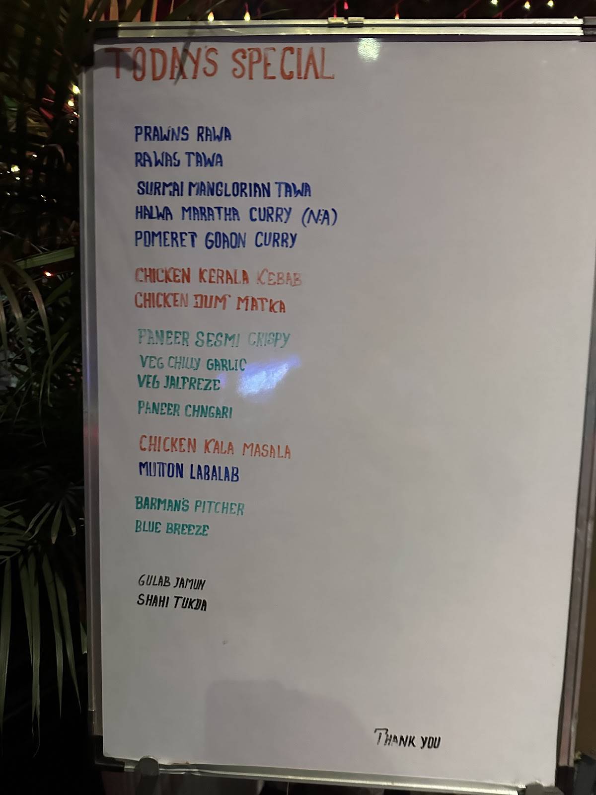 Pune Adda menu