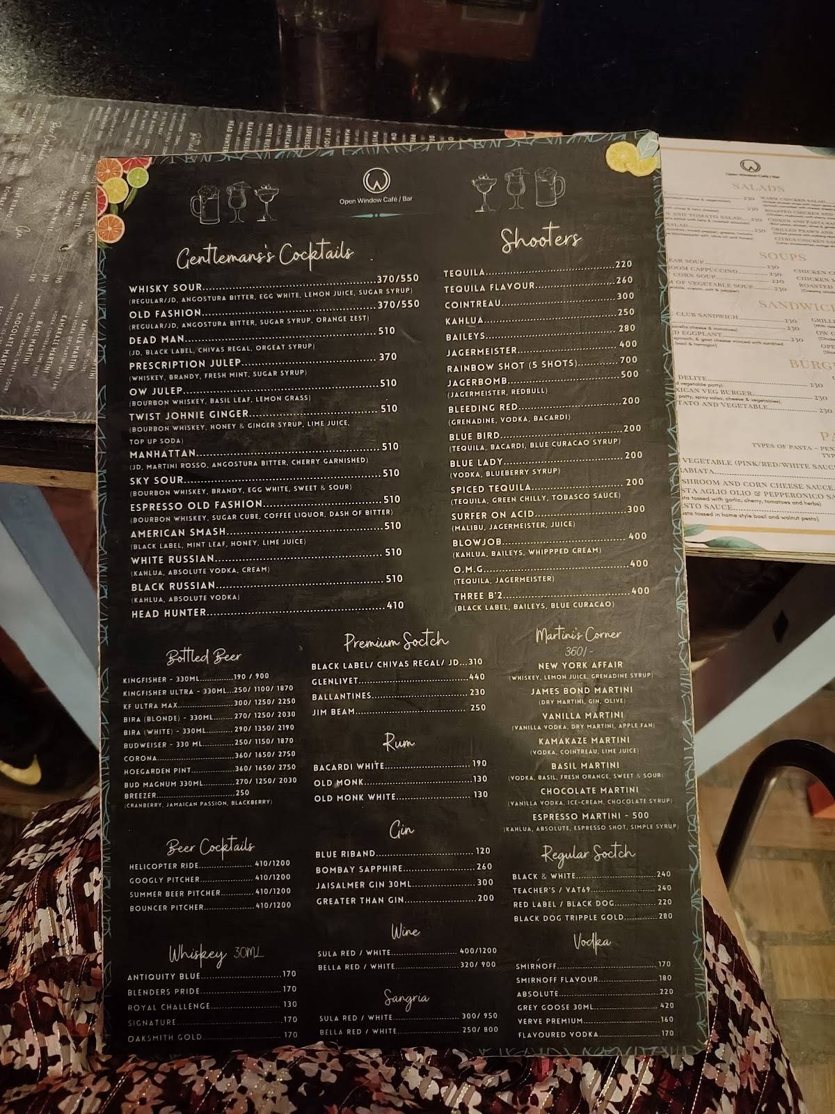 Open Window Cafe Bistro menu