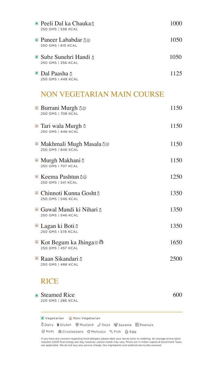 Paasha menu