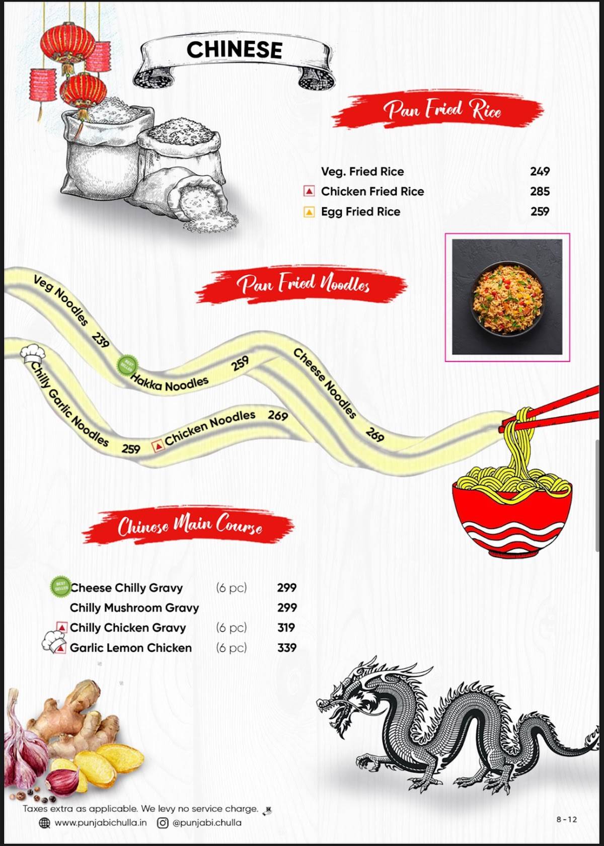 Punjabi Chulla menu