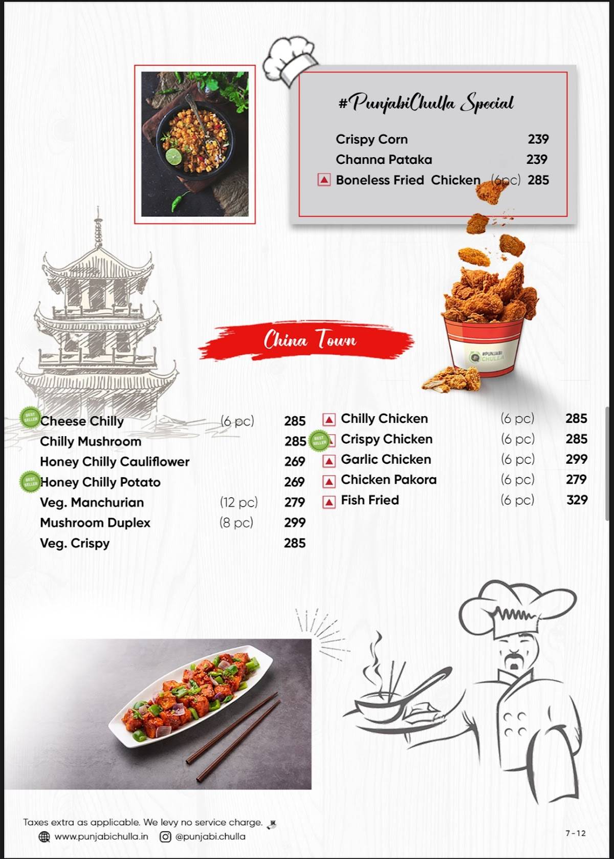 Punjabi Chulla menu