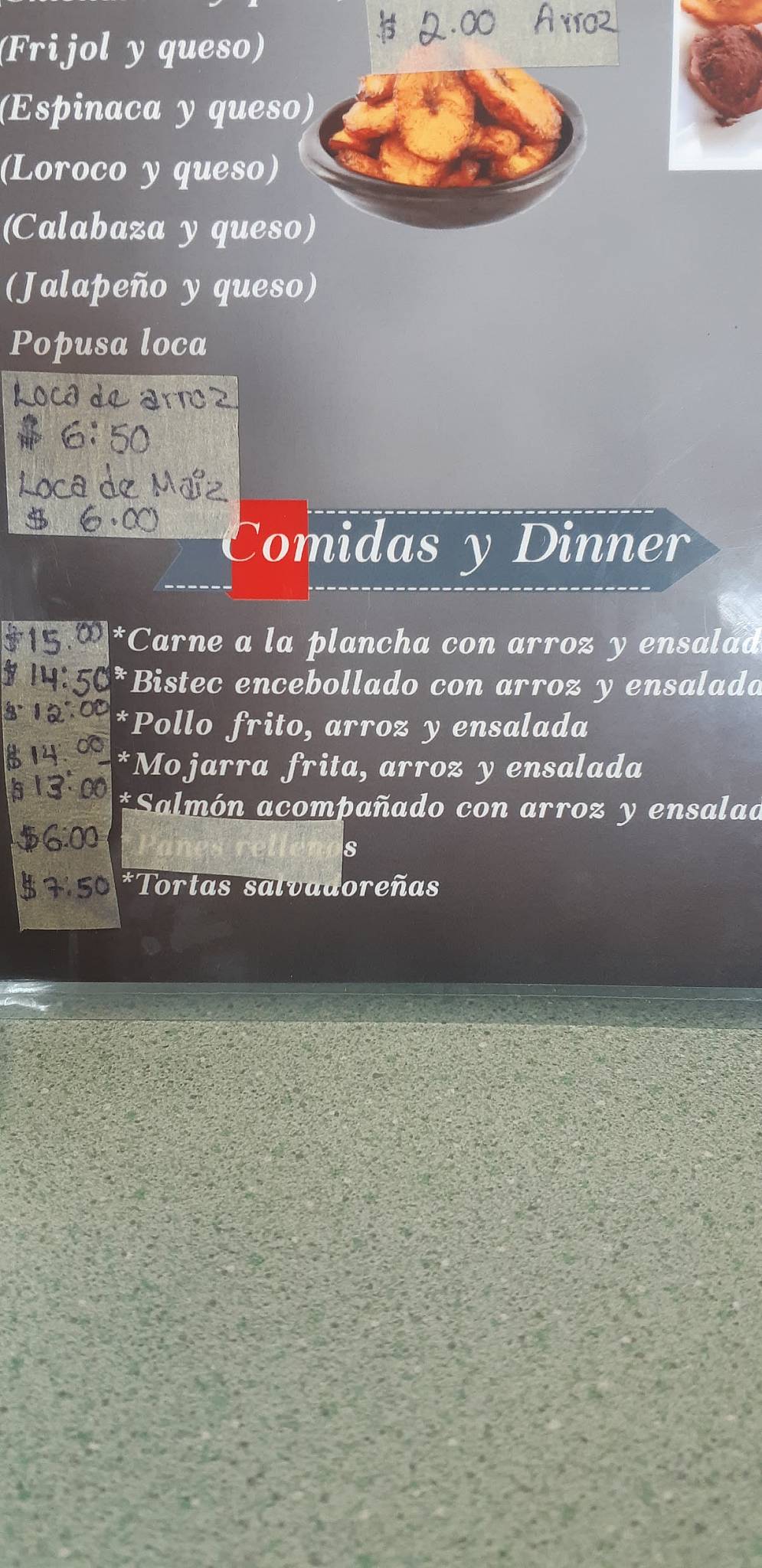 Menu at Pupuseria La Patrona restaurant, Fort Smith, N 11th St