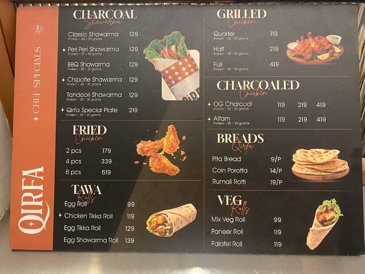Qirfa menu