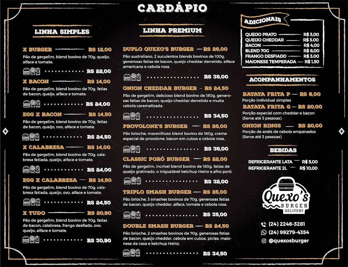 Quexo's Burger cardápio