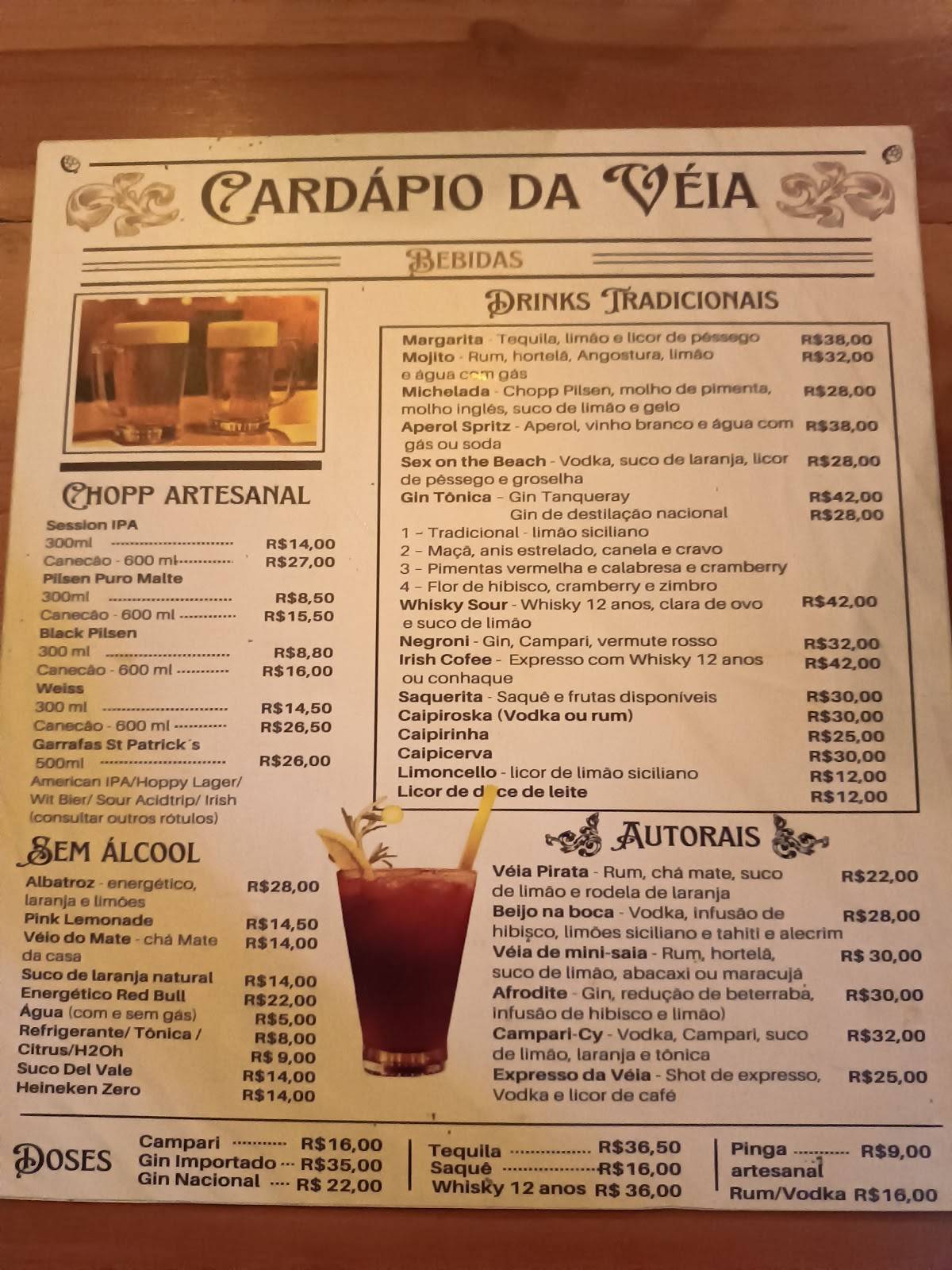 Quintal da Véia cardápio