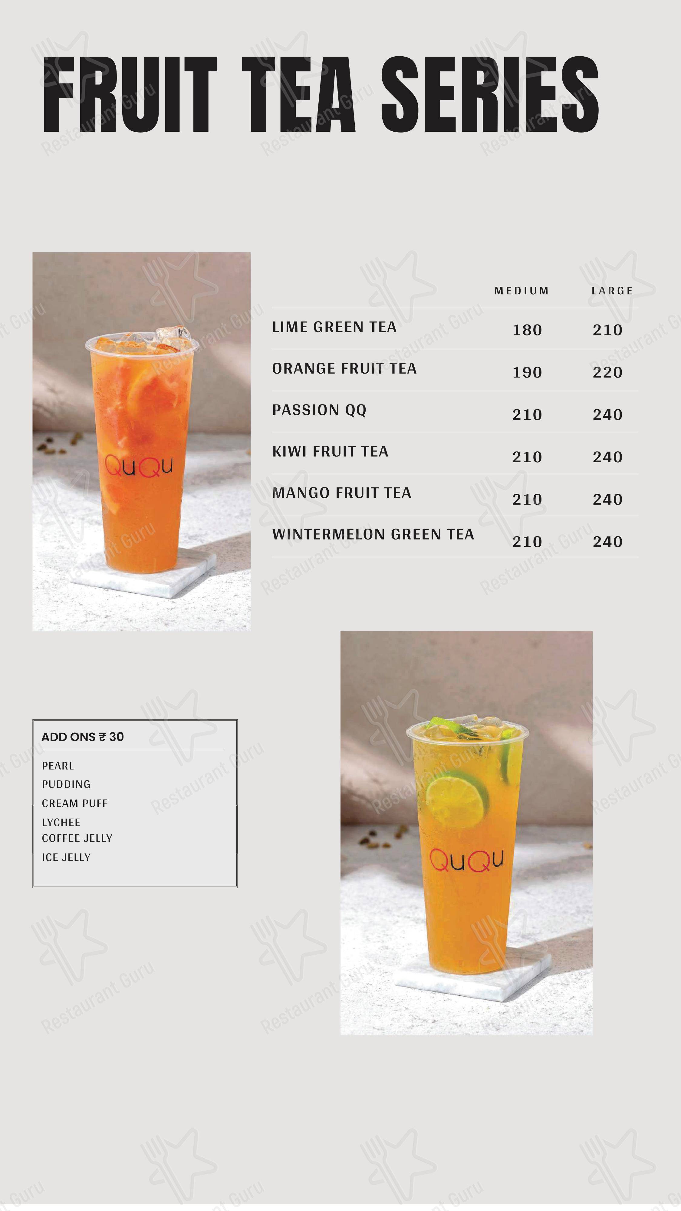 Ququ Cafe in Gurugram - Menu