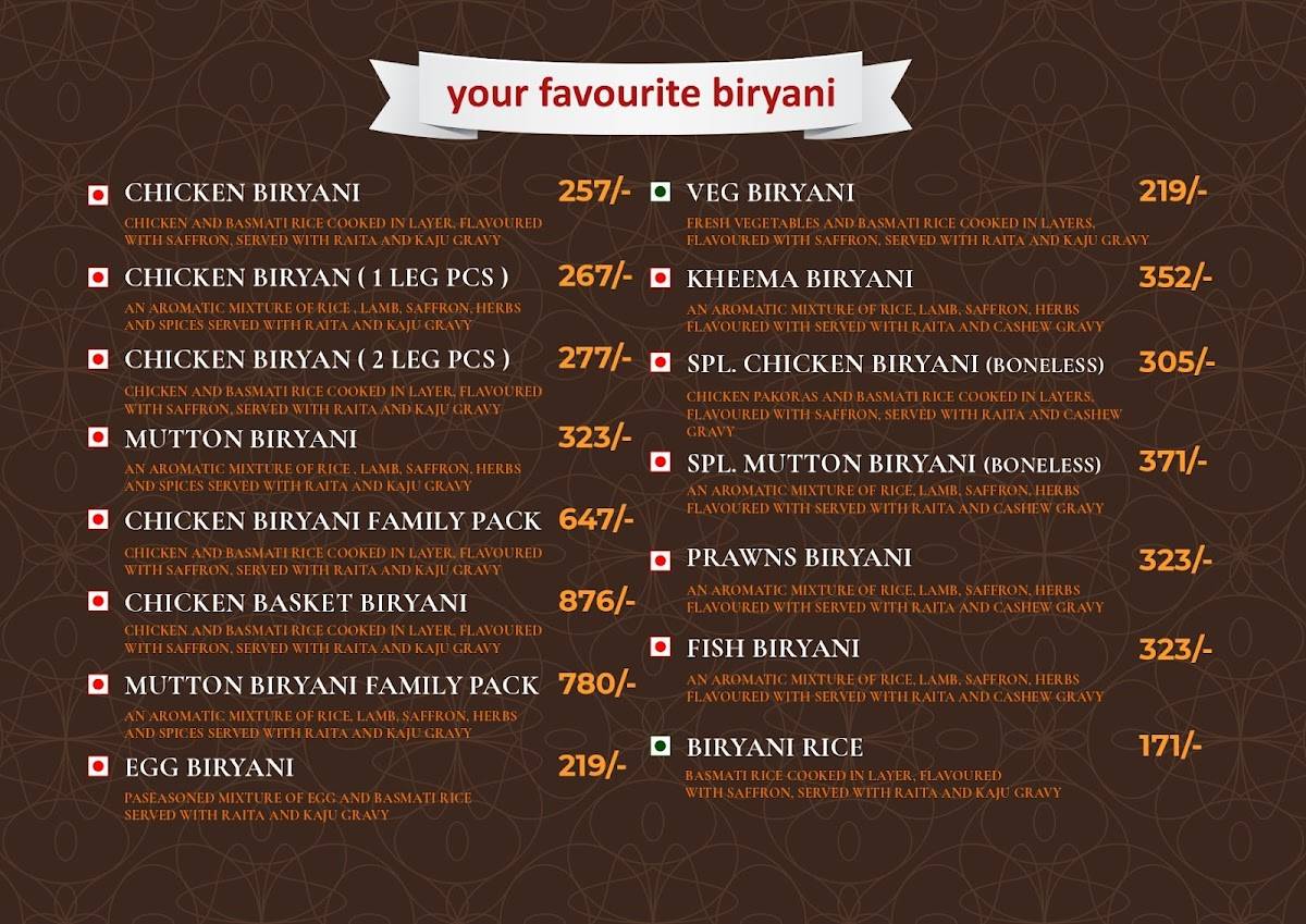 RB Restaurant Korutla menu