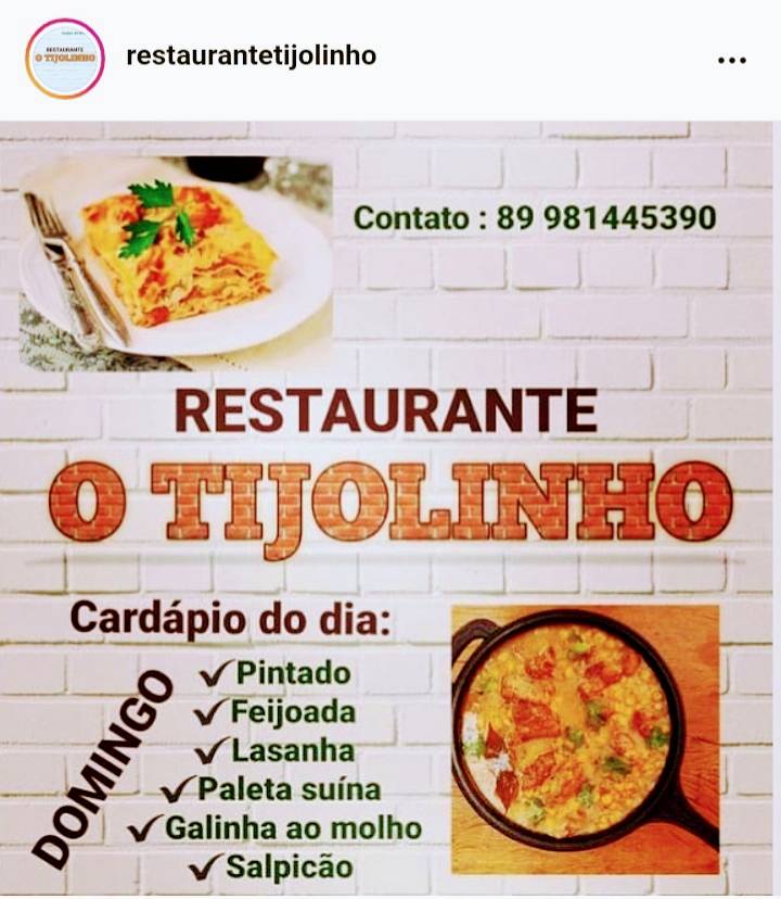 O TIJOLINHO RESTAURANTE cardápio
