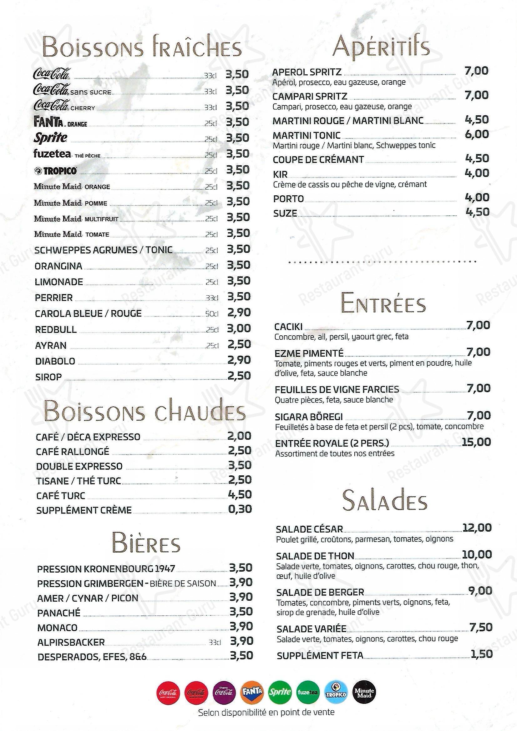 Menu bar pour RESTO VIVA dans Kembs