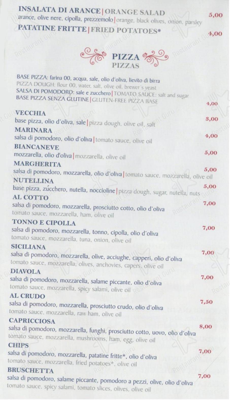 Menu bar per Ristorante Imperial in Marina di Ragusa