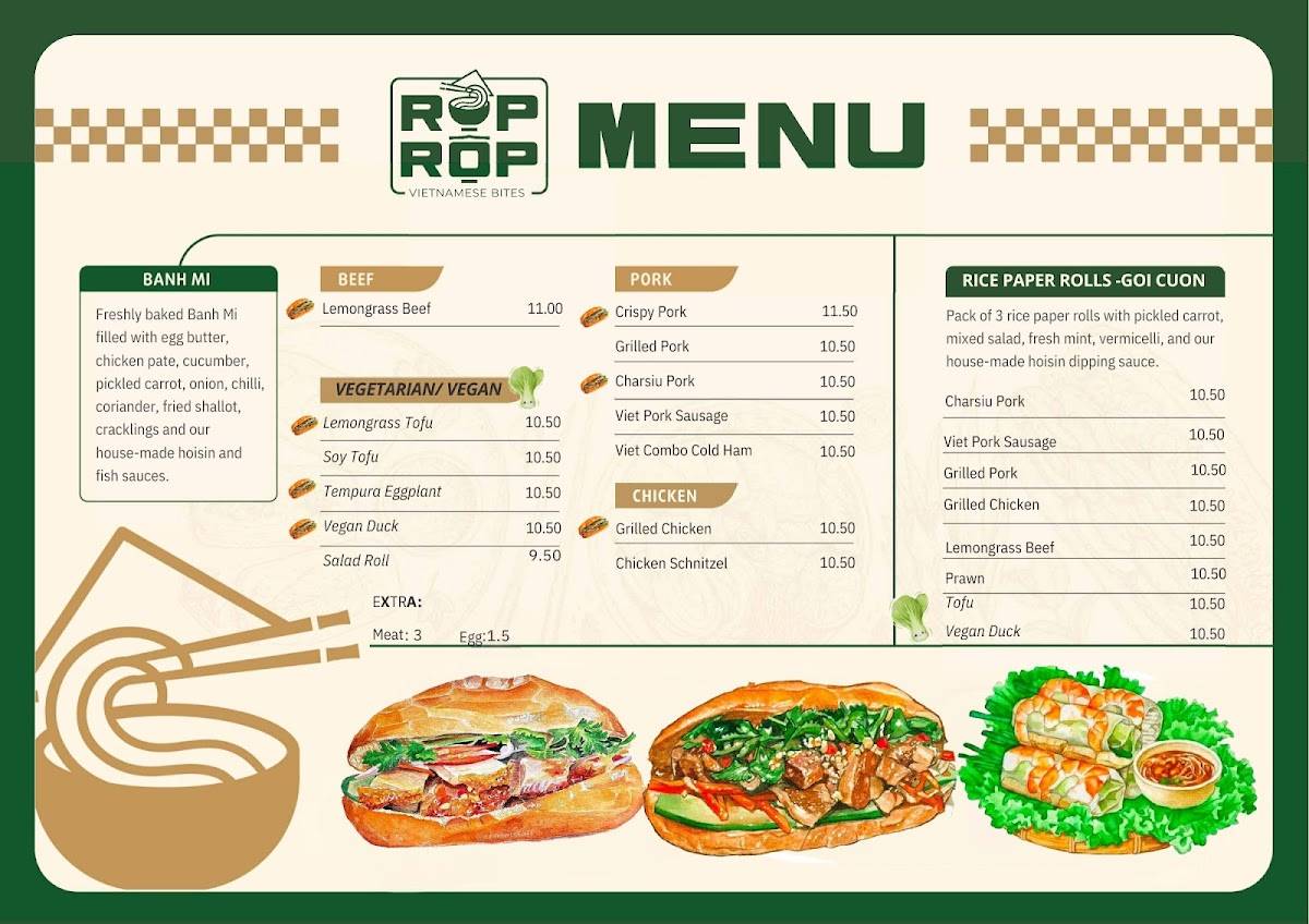 Rota Rop Menu at ROP ROP restaurant, Fitzroy