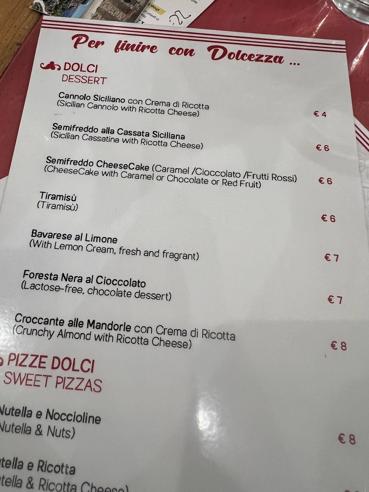 Menu di That's a Moro 