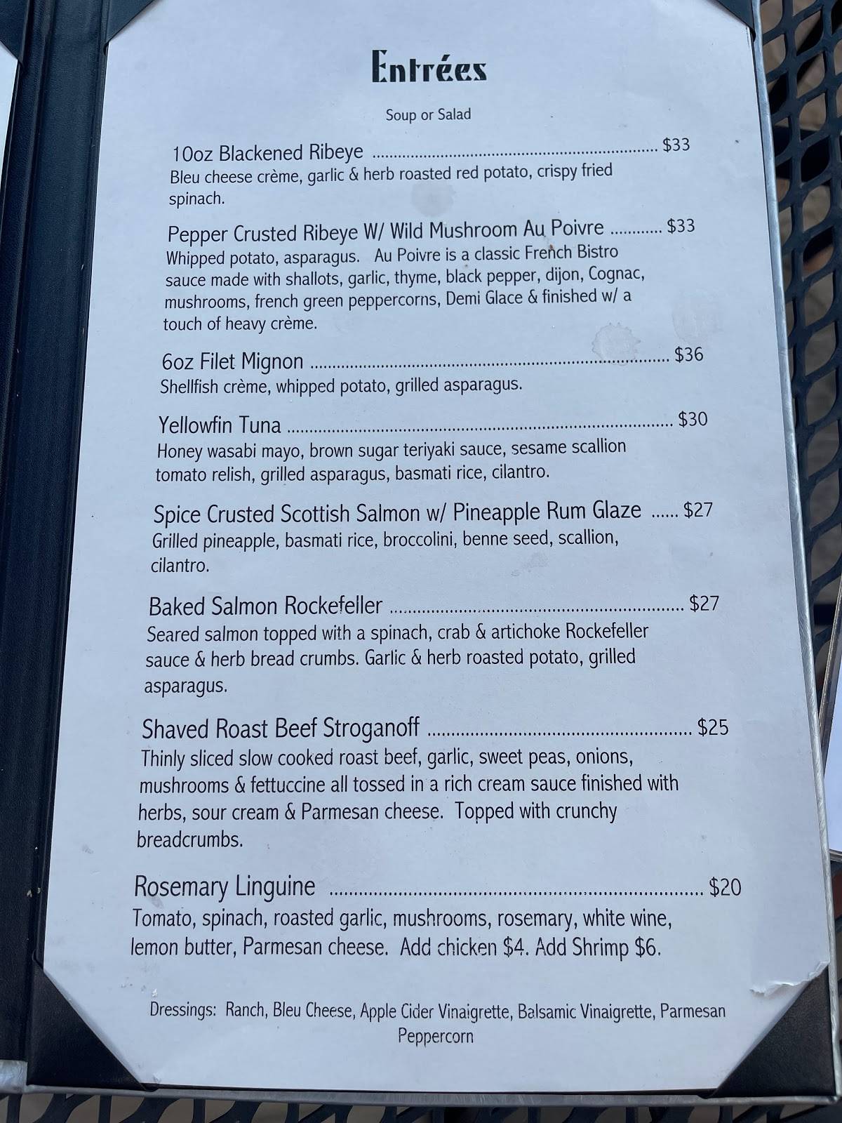 Menu at Rain Restaurant, Abingdon