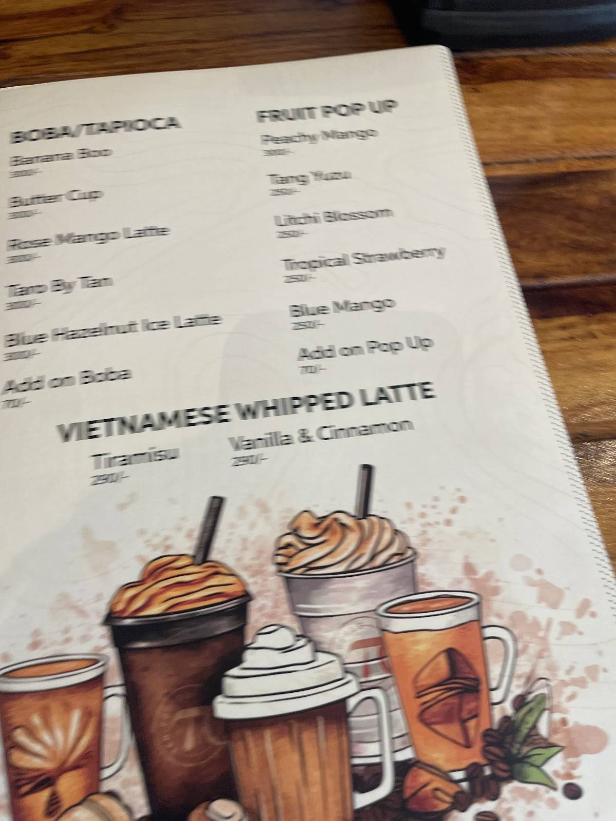 TAN COFFEE menu