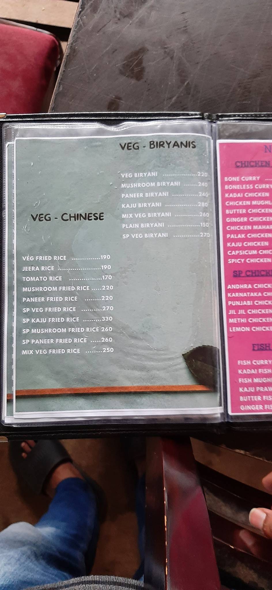 Friends Dhaba menu