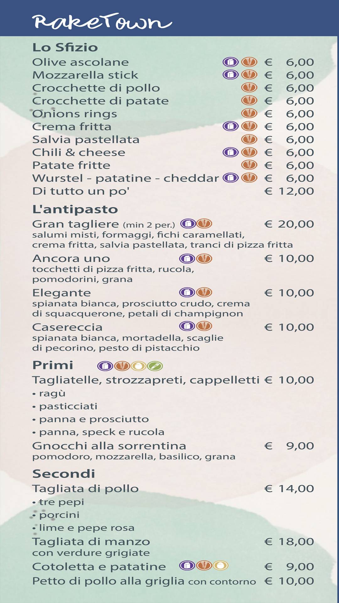 Menu di Raketown Pizza e Cucina 