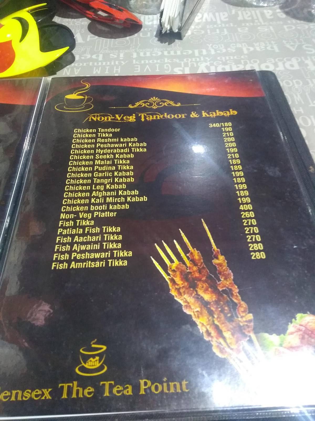 Sensex The Tea Point menu