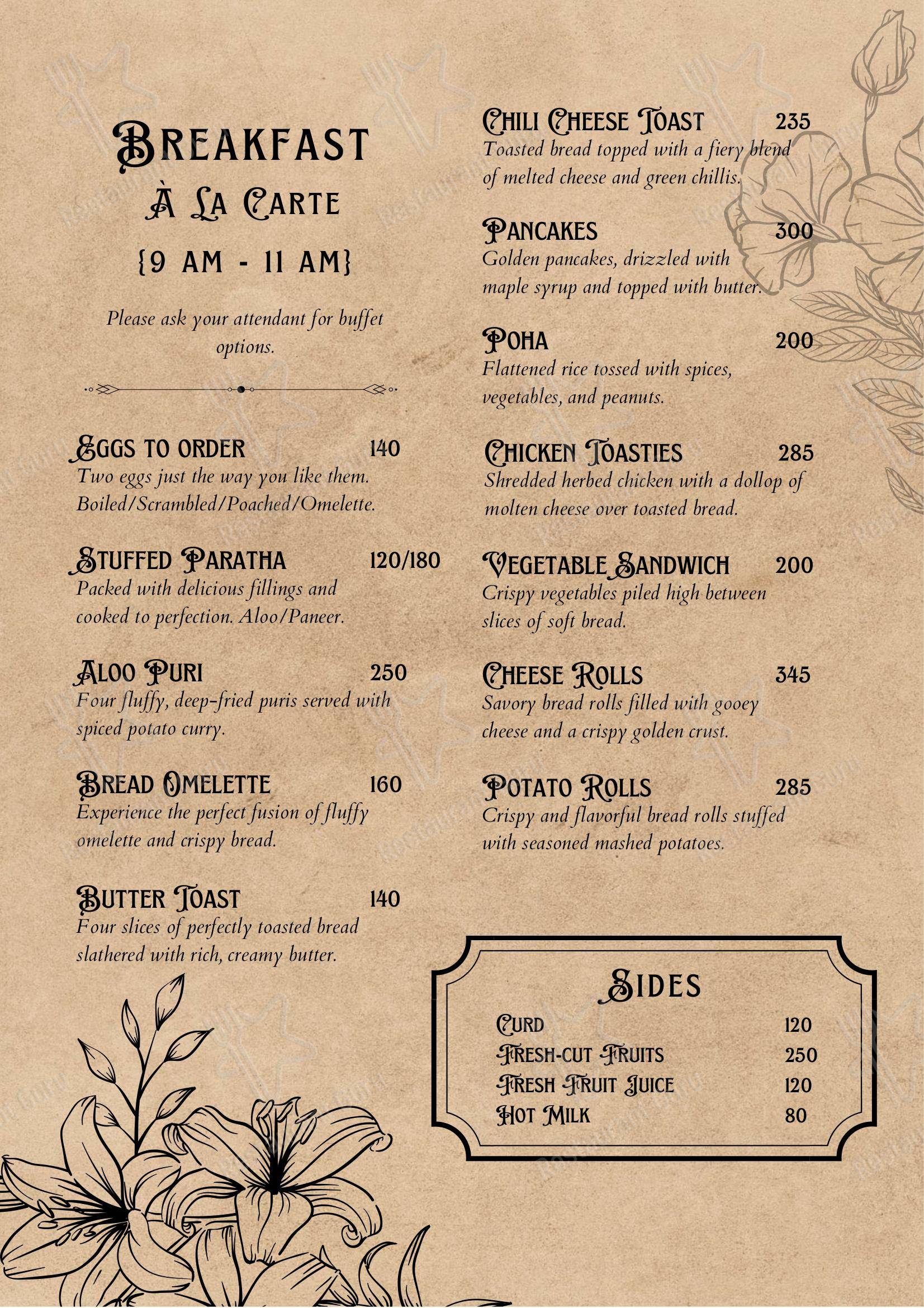 Menu for The Coffee Cellar in Majkhali