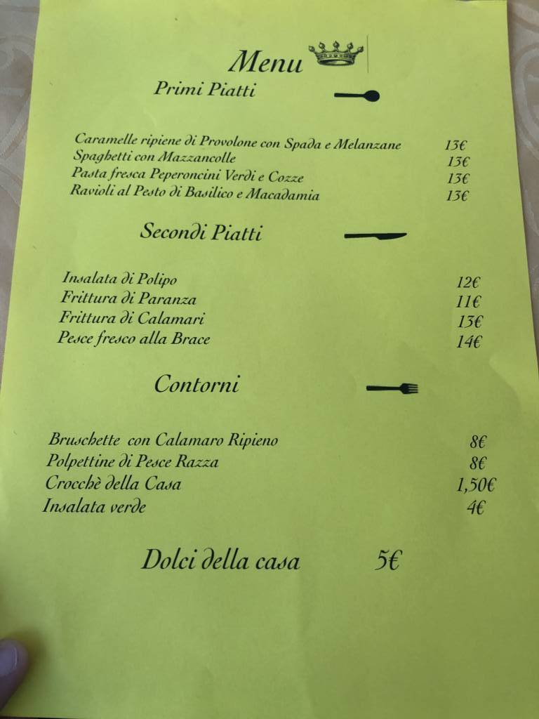 Menu di Re Ferdinando Ristorante - Steak House 
