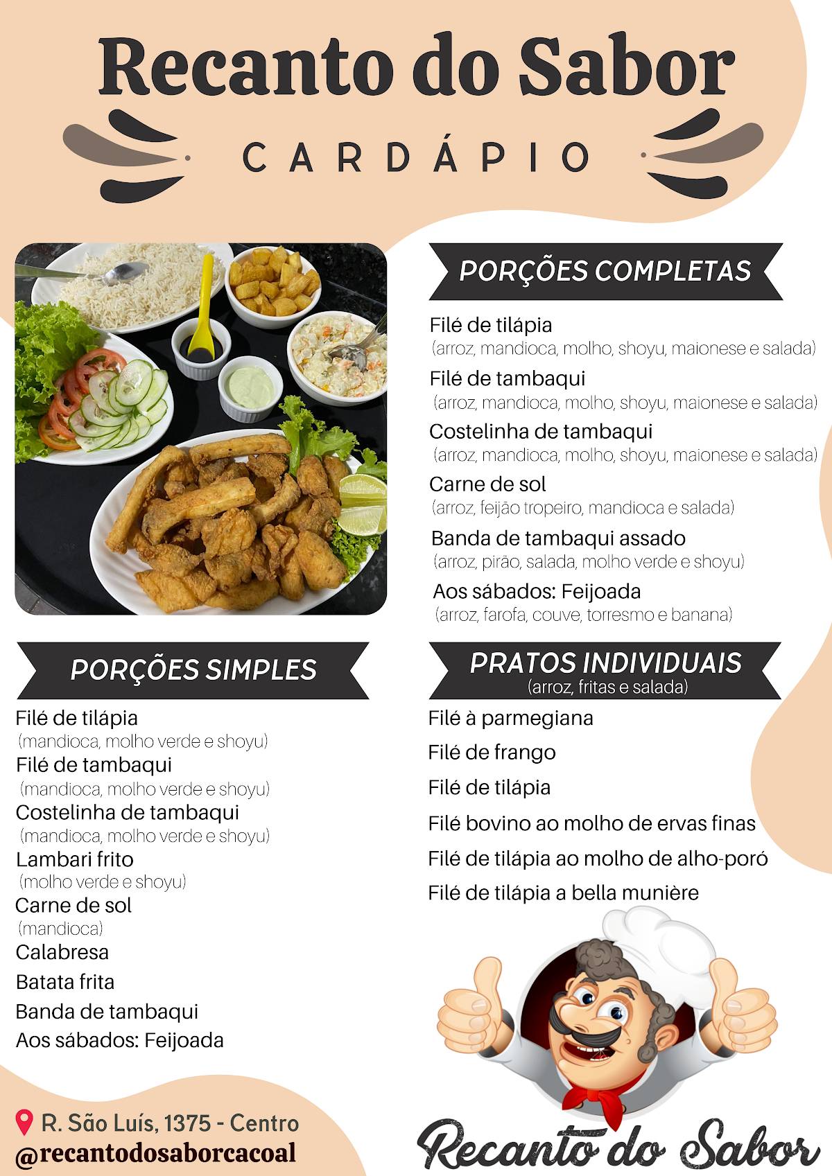 Restaurante A casa do tambaqui cardápio
