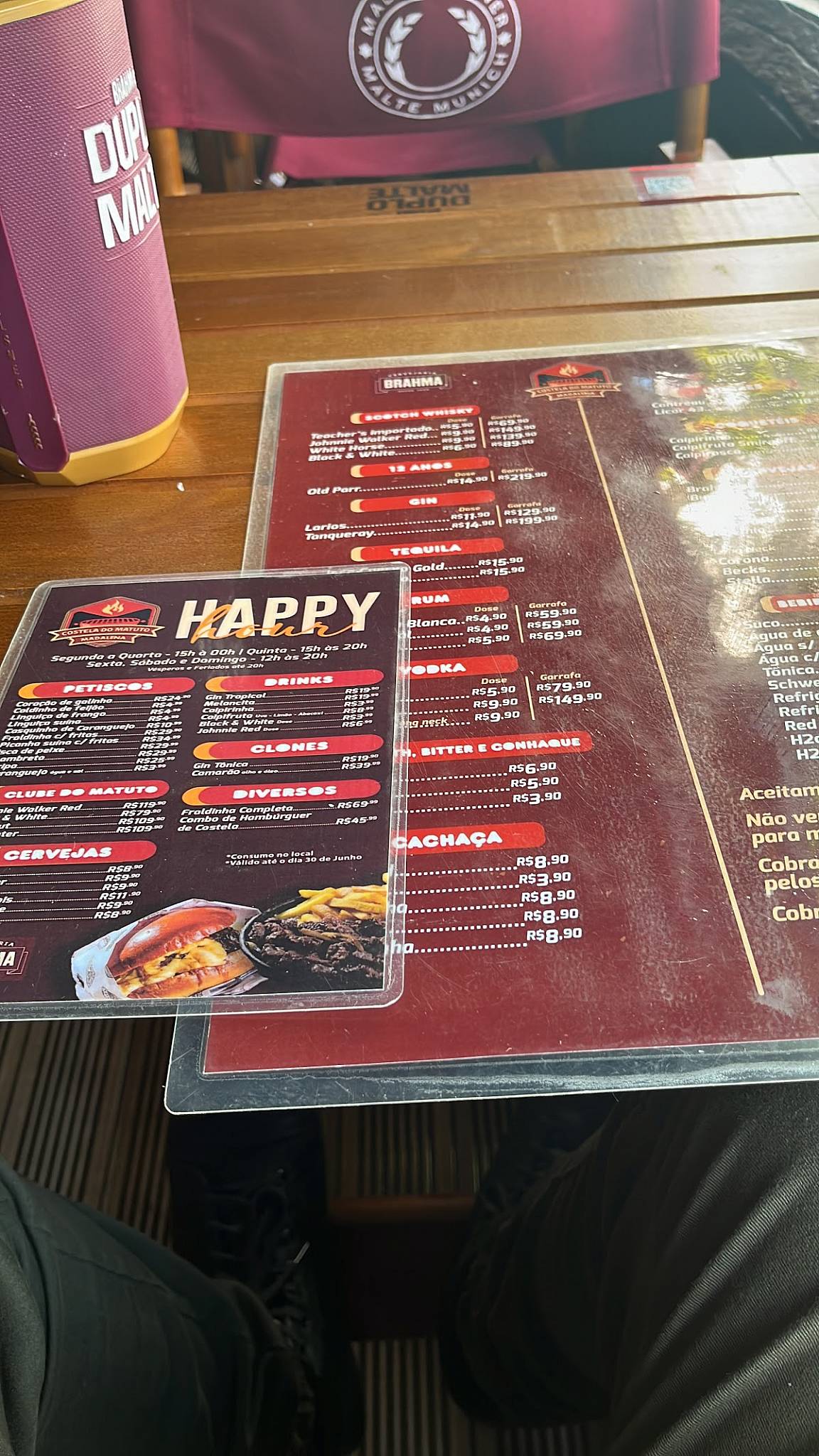 Costela do Matuto cardápio