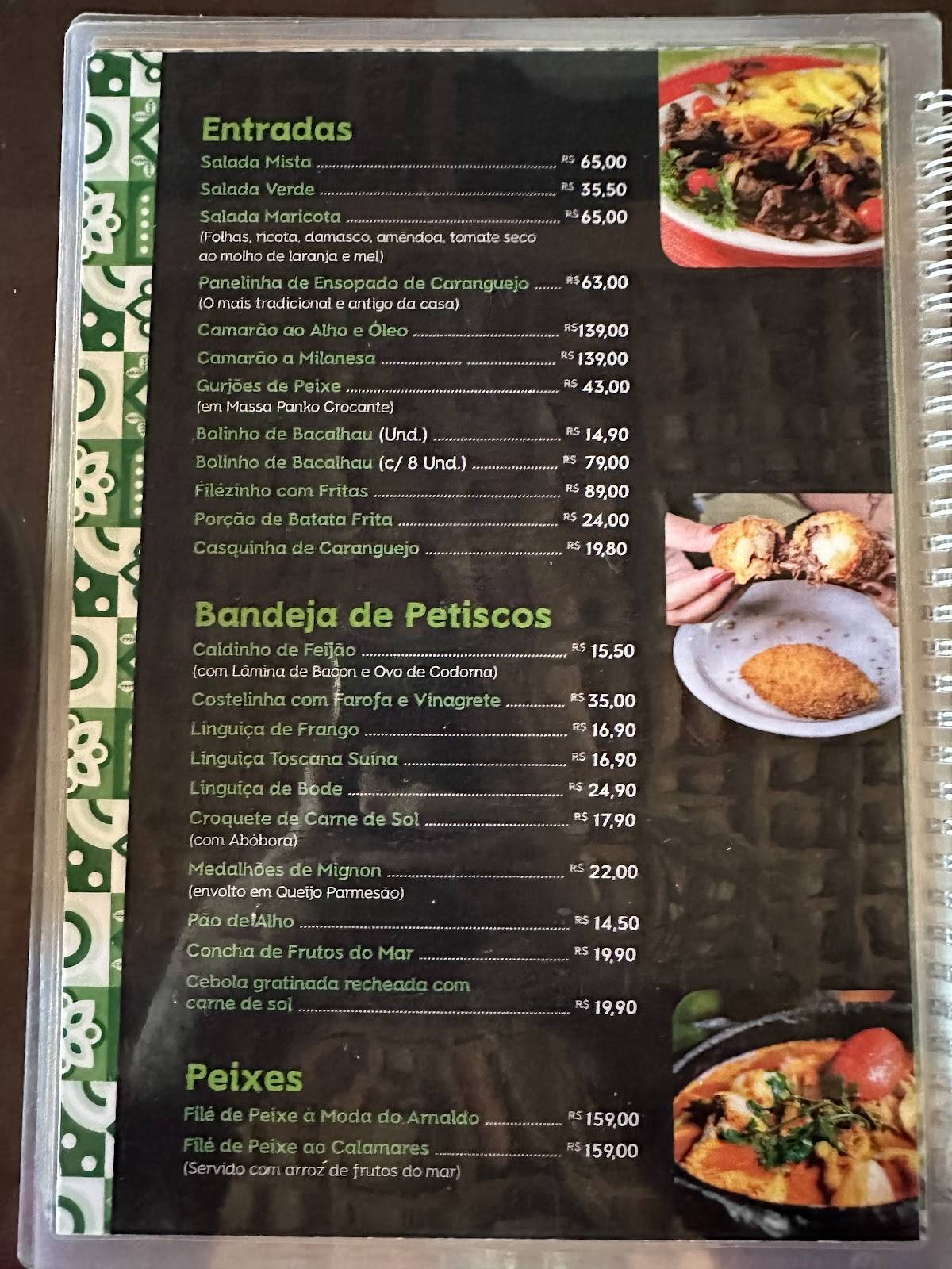 Restaurante Talude cardápio
