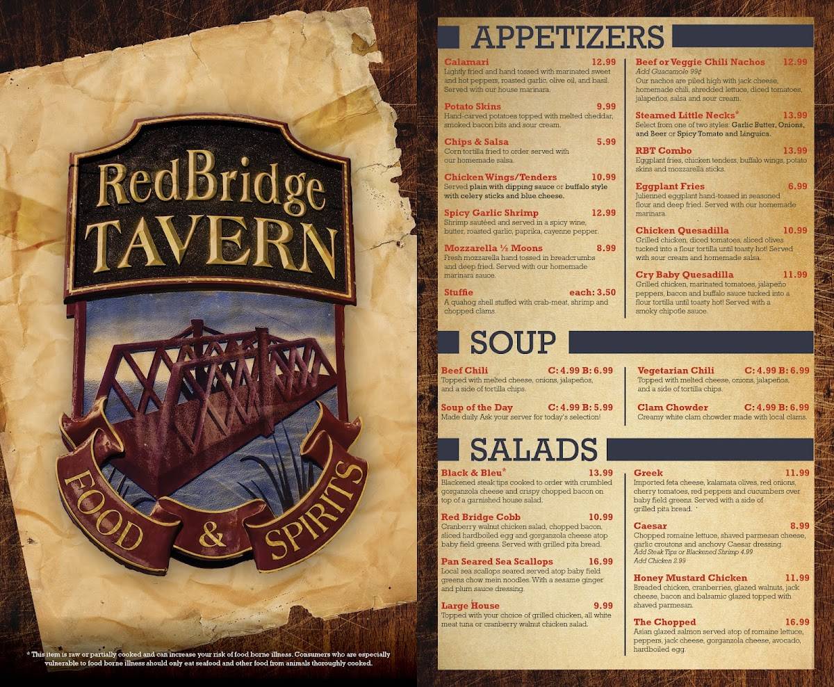 Menu at Red Bridge Tavern pub & bar, East Providence