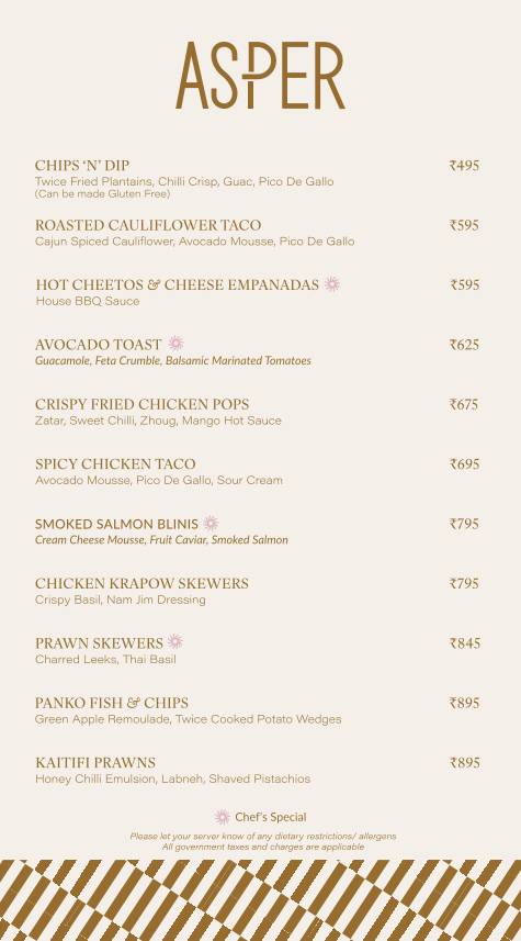 ASPER - Cocktail Bar menu