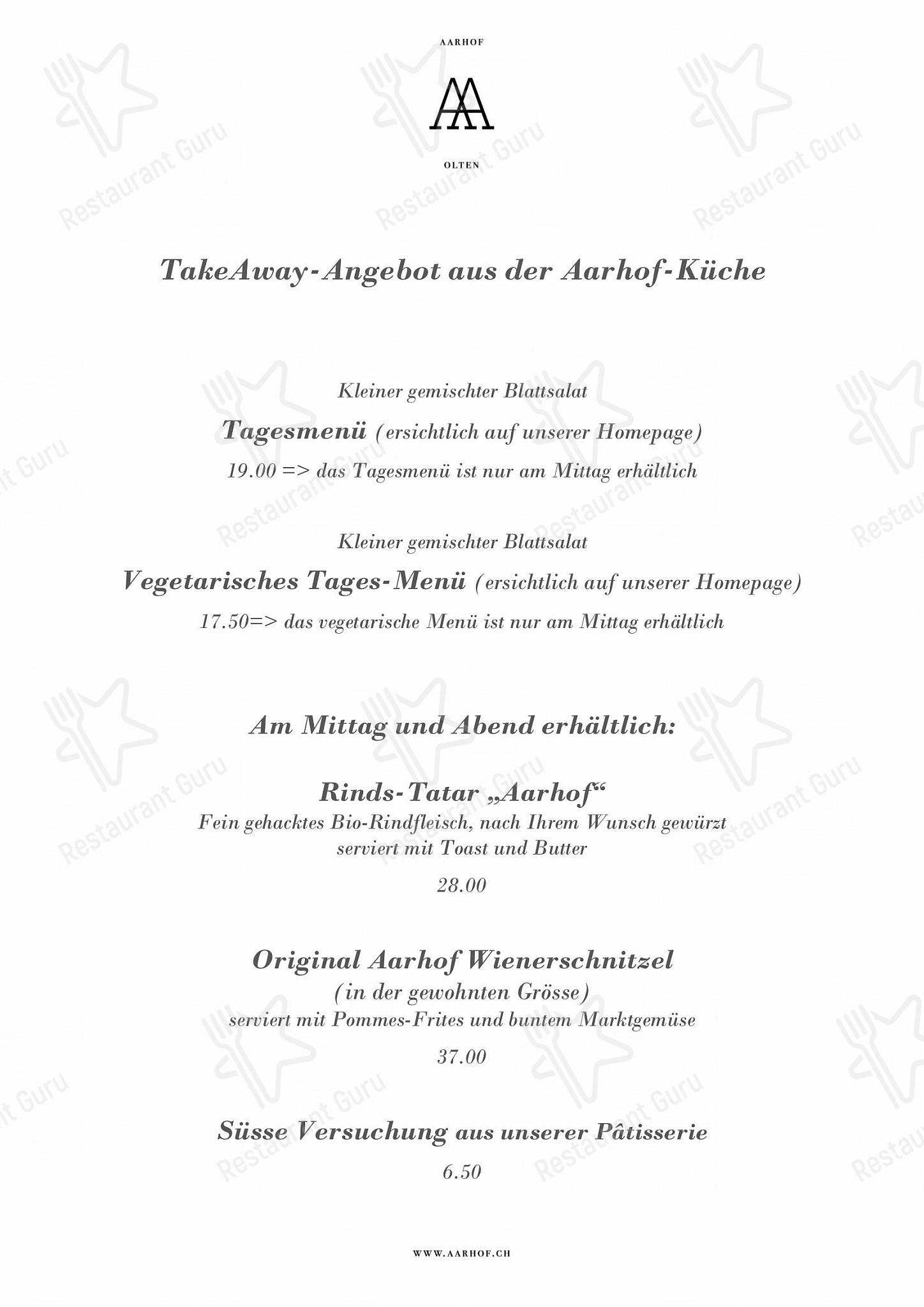 Menu pour Restaurant Aarhof - Коктейльная карта