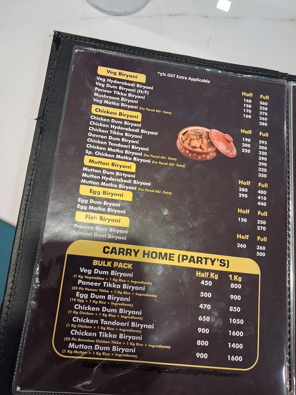 Aishwarya Biryani House menu