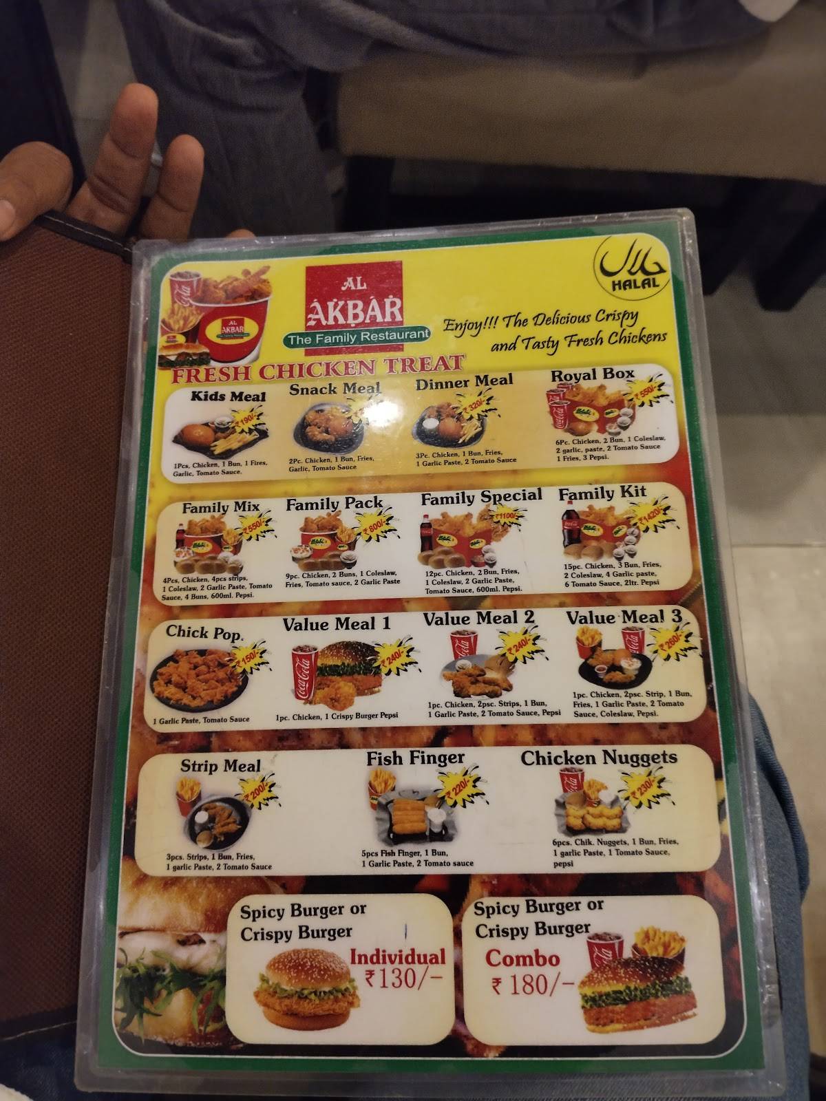 Al Akbar Restaurant menu