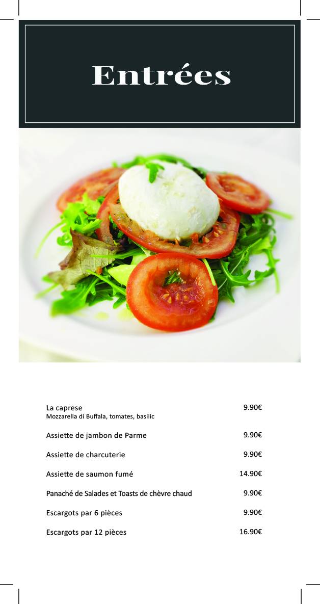 Menu de Alicia Restaurant